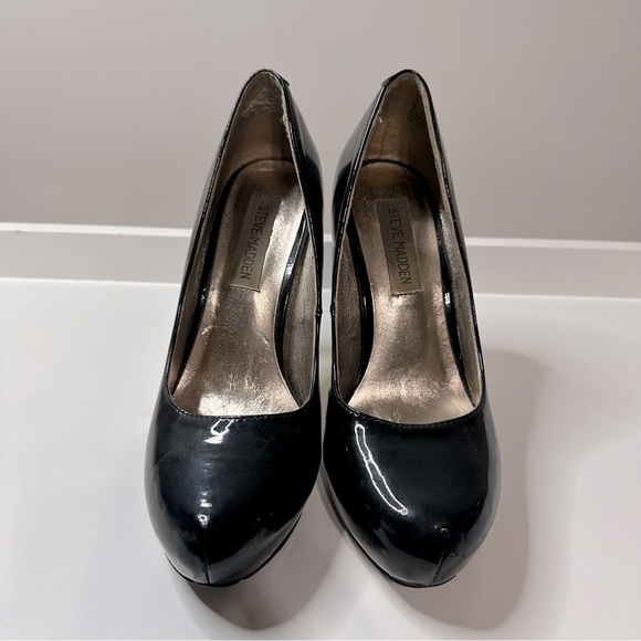 Steve Madden Platform Stilleto Heels Pumps Shiny Black Size 7 - Picture 4 of 5